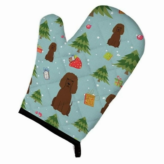 Christmas Irish Water Spaniel Oven Mitt