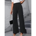 thumbnail image 4 of Wide Leg Stretchy Work Pants Women Pull on Dress Pants High Waisted Business Casual Trousers Slacks Black XS, 4 of 9
