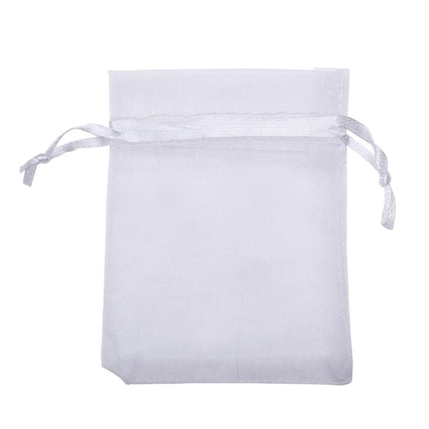 Scienceny 50 Uds. Bolsa de malla ligera y duradera de tela para frutas con cierre de cordón bolsa de protección de frutas bolsa a prueba de Jardín y Patio blanco 10*12 CM
