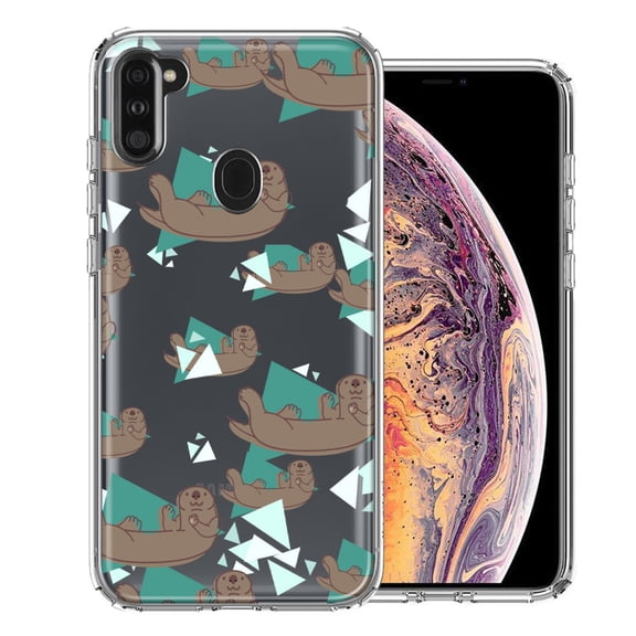 MUNDAZE For Samsung Galaxy A11 Cute Otter Design Double Layer Phone Case Cover