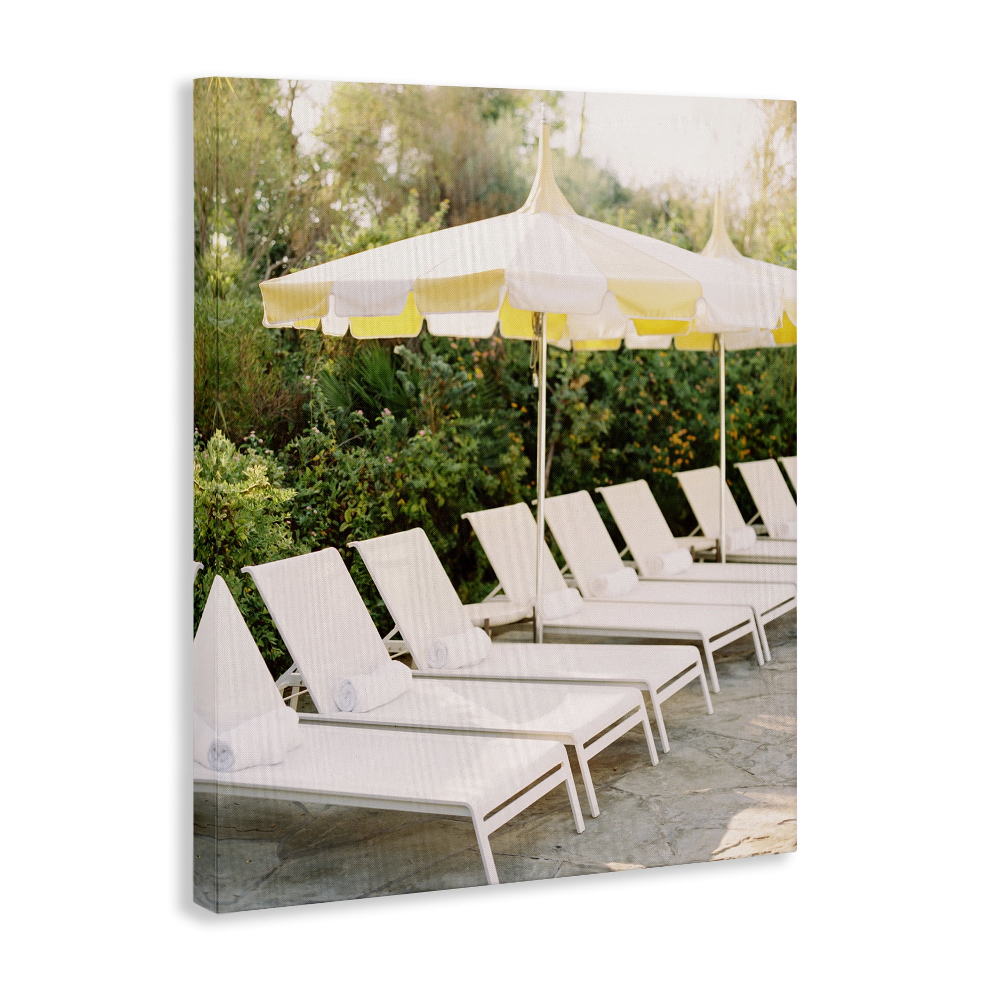 Stupell Industries Summer Pool Chairs Landscape Photography Gallery Wrapped Canvas Art Print Wall Art, 16 x 20