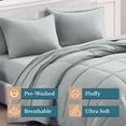 thumbnail image 4 of Casa Platino King Comforter Set Pre-Washed – 7 Piece Bed in a Bag – Brushed Soft Microfiber King Bedding Set with Comforter, Flat Sheet, Fitted Sheet, 2 Pillowcases & 2 Shams - Mineral, 4 of 8