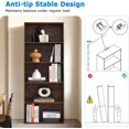 thumbnail image 6 of 5-Tier Open Bookshelves and Bookcases Set of 2, Farmhouse Bookshelf with Display Storage Shelves, Wooden Bookcase for Living Room, Home Office, Bedroom, Brown, 6 of 14