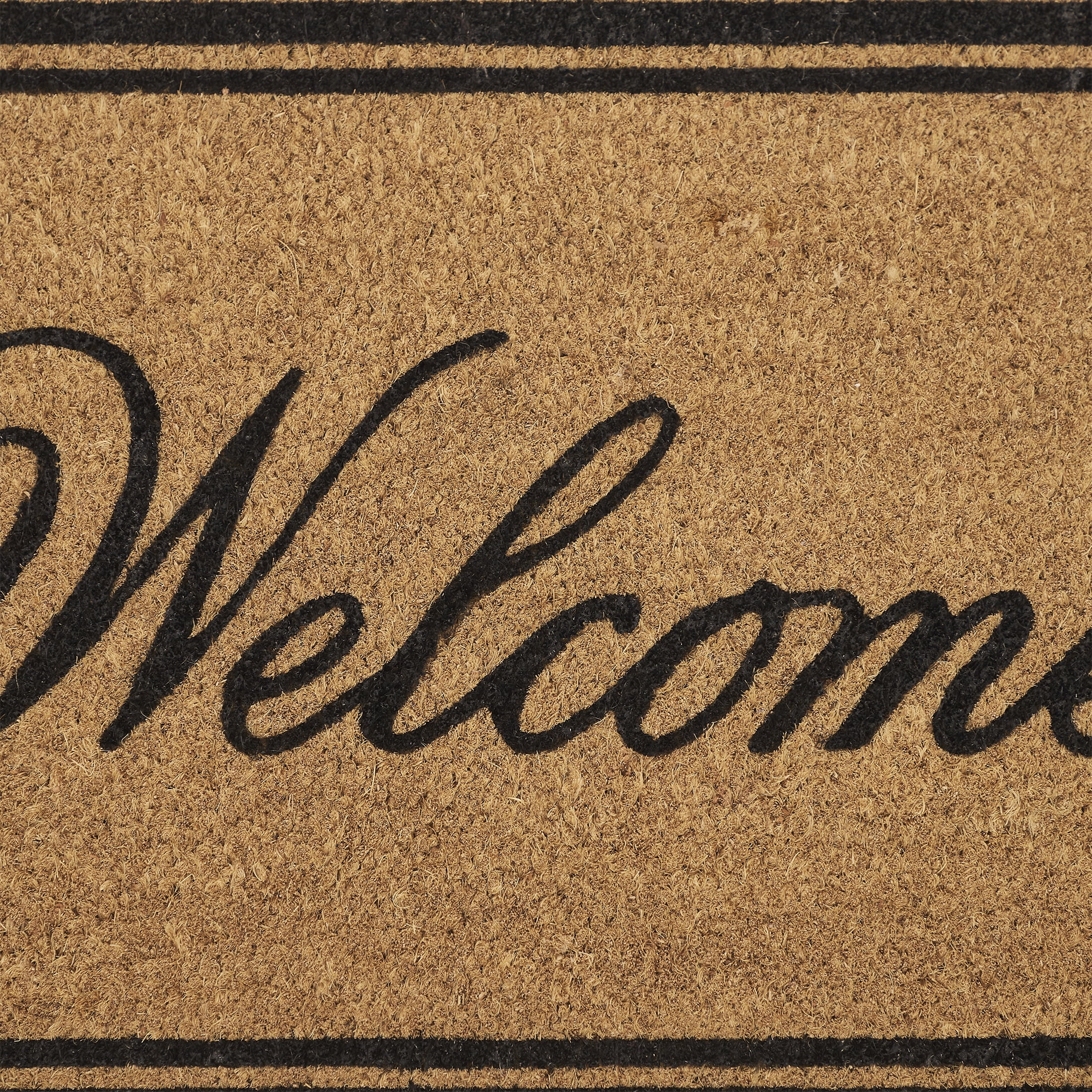 My Texas House Black Border Welcome Outdoor Coir Mat, 18" x 47"