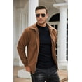 thumbnail image 2 of COOFANDY Mens Vintage Collared Jacket Corduroy Casual Jacket Tan Fashion Bomber Jacket with Pockets, 2 of 5