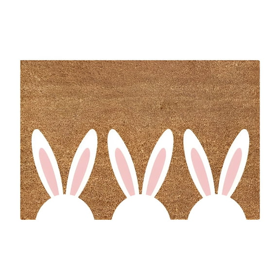 DERONA Easter Bunny Welcome Doormat Coir Mat Outdoor Funny Door Mats Small Outside Door Mat Indoor Mat for Carpet Easy Clean Entryway Rug Door Mat Doormat for Indoor or Outdoor Use,16x24"