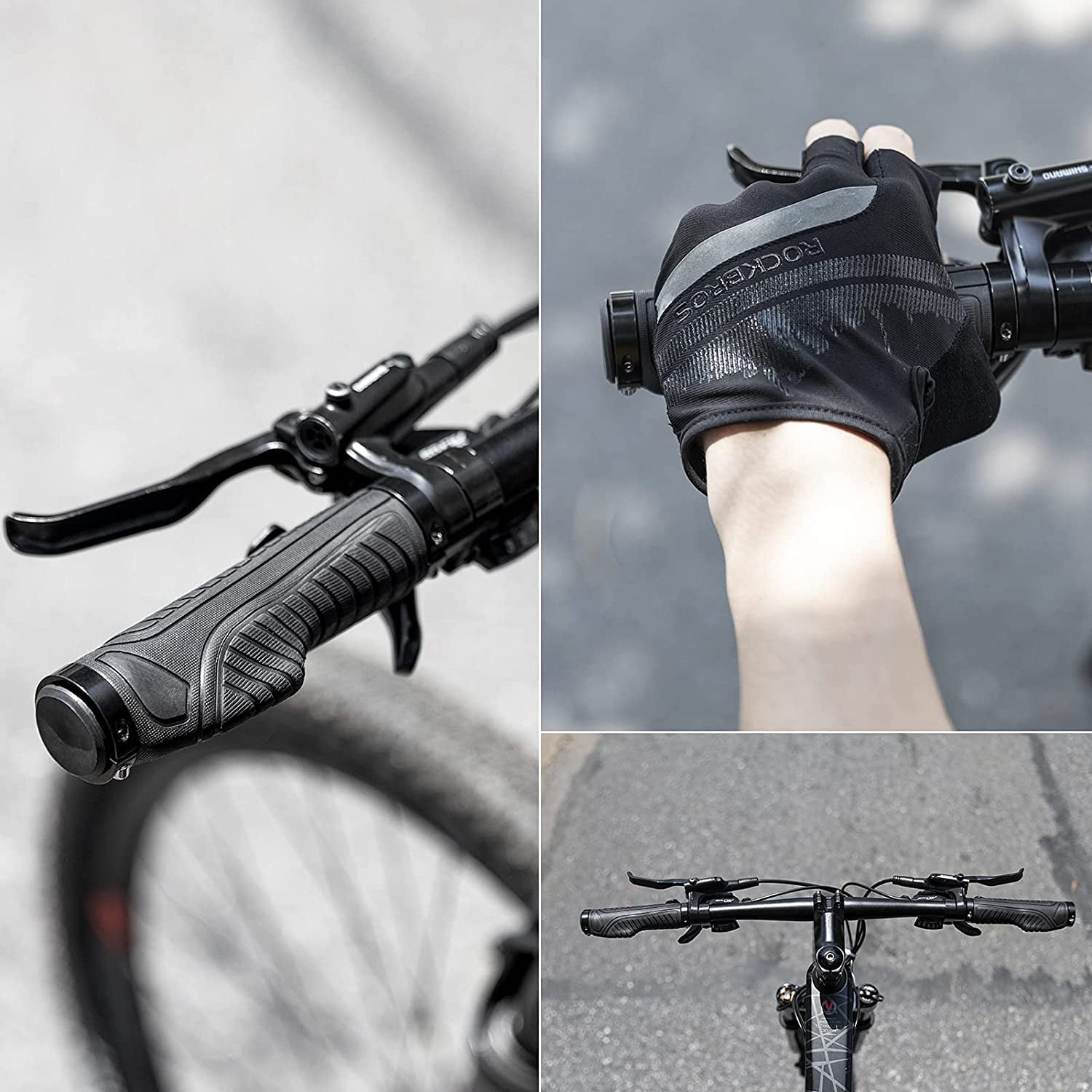 Mountain Bike Grips Bike Grips Bike Grips Bike Grips for Mountain Bike Grips Dual Aluminum Clip Locks on Grip End Grey 2 Pieces