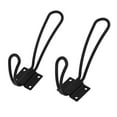 thumbnail image 2 of Uxcell Clothes Towels Display Wall Mounted Hanger Hook Bracket Black 2pcs, 2 of 3