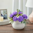 thumbnail image 5 of Juvale Stemless Artificial Roses - Durable Plastic Roses for Wedding Decor - for Centerpiece Table Decorations - Realistic Artificial Flowers for Maintenance-Free Use - Purple, Pack of 100, 5 of 10