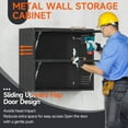 thumbnail image 2 of Topass Metal Wall Cabinet with 2 Doors, Wall Mounted Storage for Kitchen, Bathroom, Bedroom, 2 of 5