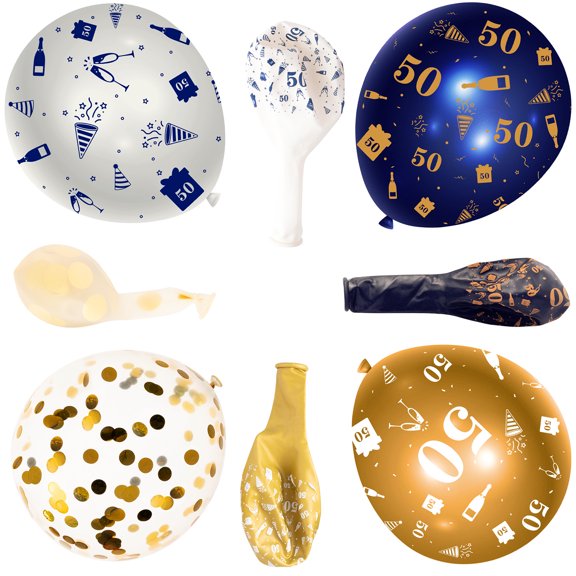 Haooryx 50th Birthday Party Latex Balloons Kit,Colorful, 36 Count