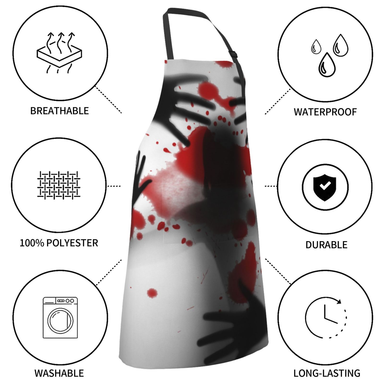 Kdxio Shadows Behind Apron with Pockets Adjustable Kitchen Aprons for Men Women Waterproof Aprons for Cooking,Drawing,Crafting, Baking Household Cleaning