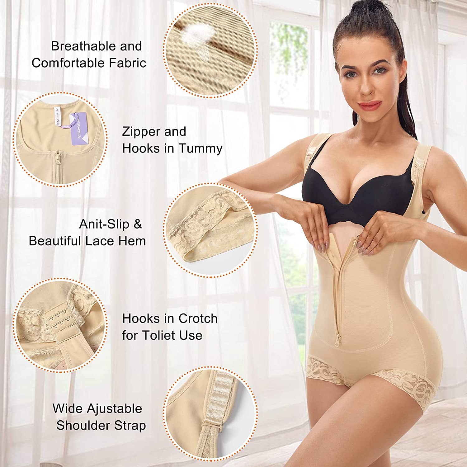 MERYOSZ Tummy Control Shapewear for Waist Trainer Bodysuit Open Bust Body  Shaper Corset Butt Lifter Stomach Slimming Girdles, Beige, Large :  : Clothing, Shoes & Accessories