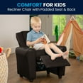 thumbnail image 6 of Flash Furniture Vinyl LeatherSoft Kids Recliner with Cup Holder, Headrest, and Footrest, Brown, 6 of 16