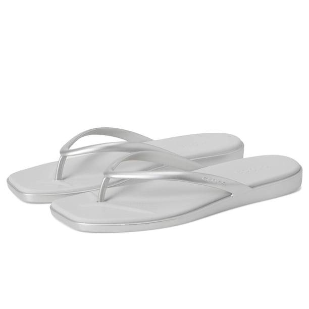 Crocs Sandalias Mujer Miami Plateadas Talle 9 Medio