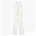 thumbnail image 7 of Kalauyu Mens Two Piece Sets Vertical Pinstripe Sleeveless Vest and Wide Leg Pants Loose Casual Beach Vacation Outfit Sets, 7 of 7