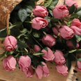 thumbnail image 2 of NEU Retro 9 Heads Artificial Bouquet Rose Silk Flowers(White) White, 2 of 4