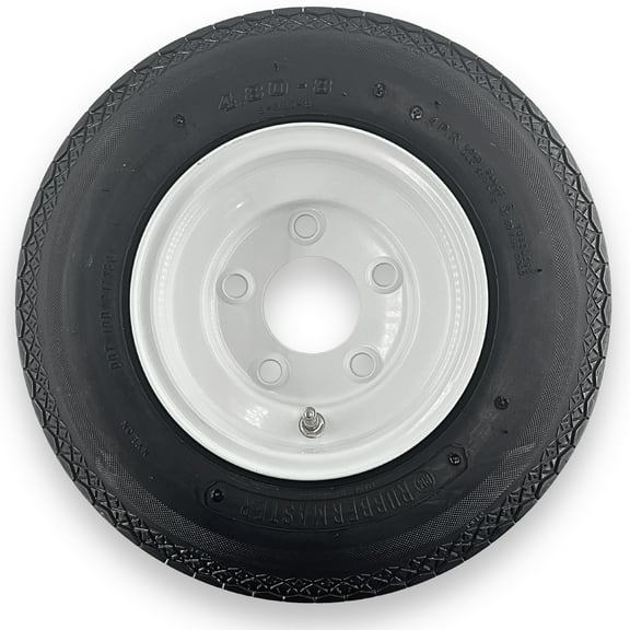 RubberMaster 4.80-8 4 Ply Highway Rib Tire and 5 on 4.5 Stamped