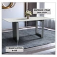 thumbnail image 4 of LeisureMod Astra Series Modern Rectangular 55” Dining Table with Sintered Stone Wide Top and Stainless-Steel Base in White, 4 of 11