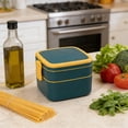 thumbnail image 6 of sruoe Plastic Bento Box, 2-Tier Stackable Lunch Box, Leak-Proof Divided Food Storage Container, Portable Meal Prep Box for Adults Men Women, 6 of 6