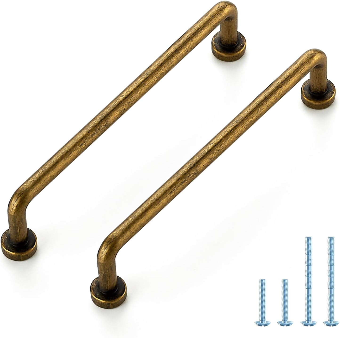 RGHJAR-Cabinet Pulls – 5 Inch Hole Center, Antique Brass, 2 Pack, Zinc Alloy Cabinet Handles for Drawers & Cupboard – Vintage Style Hardware for Kitchen, Bathroom, Dresser, Furniture Makeover