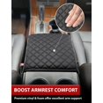 thumbnail image 5 of KBH Car Middle Console Cover for Lincoln Navigator 2007-2014, Leather Armrest Lid Cover Cushion Pad Interior Accessories, Black, 5 of 8