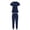B-Navy, variant on Fengactive Scrub Suit Set for Women Modern V-neck Top & Tapered Leg Jogger Pants Medical Nursing Uniforms Set
