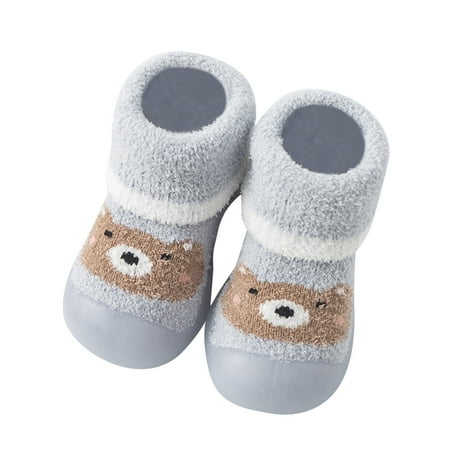 

Toddler Shoes Toddler Kids Baby Shoes Thickened Warm Cute Cartoon Socks Shoes Antislip Shoes Prewalker Baby Shoes Light Blue 20