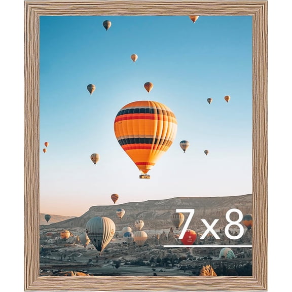 7x8 Picture Frame Rustic Brown for Wall Hanging or Tabletop, Wall Mounting Horizontally or Vertically, 7 x 8 Wall Gallery Poster Photo Frame with Shatter Resistant Plexiglass, Rustic Brown
