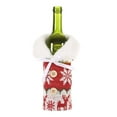 Christmas Decoration Supplies Knitted Button Snowflake Wine Bottle Set