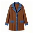 thumbnail image 3 of Liyamei Girls Two Tone Denim Style Jacket with Lapel for Fall Casual Warm Wear, 3 of 6