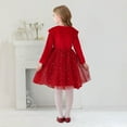 thumbnail image 4 of DHFJKG Girls Velvet Long Sleeve Dress Ruffle Sparkly Sequins Tutu Mesh Party Performance Dress Comfortable Dresses, 4 of 5