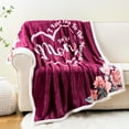 thumbnail image 2 of Perabella Birthday Gifts, Blanket, Gifts for Mom from Daughter, Red Sherpa Throw Blanket, Large 50"X65", 2 of 8
