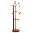 thumbnail image 4 of Costway Perchero De Madera, Giratorio Con 9 Ganchos Y 3 Estantes De Almacenamiento Para Colgar Abrigos, Sombreros, Bolsos Y Bufandas, Para Entrada, Dormitorio, Pasillo, Oficina, Nogal, 4 of 4