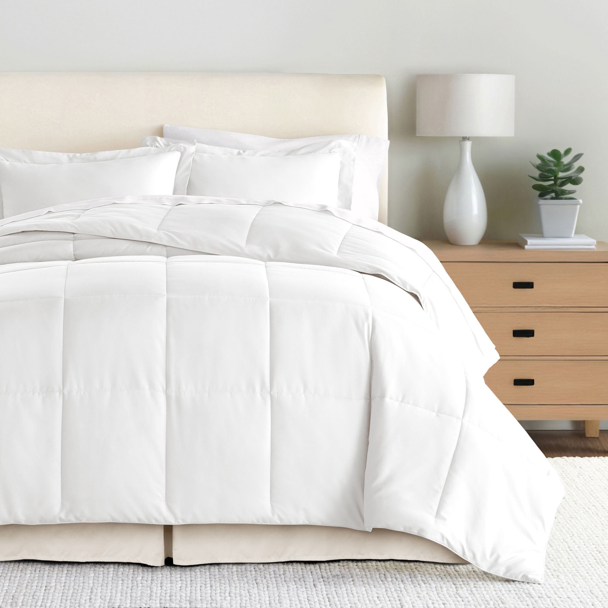 Noble Linens Ivory Pleated Dust Ruffle Bed Skirt, Full
