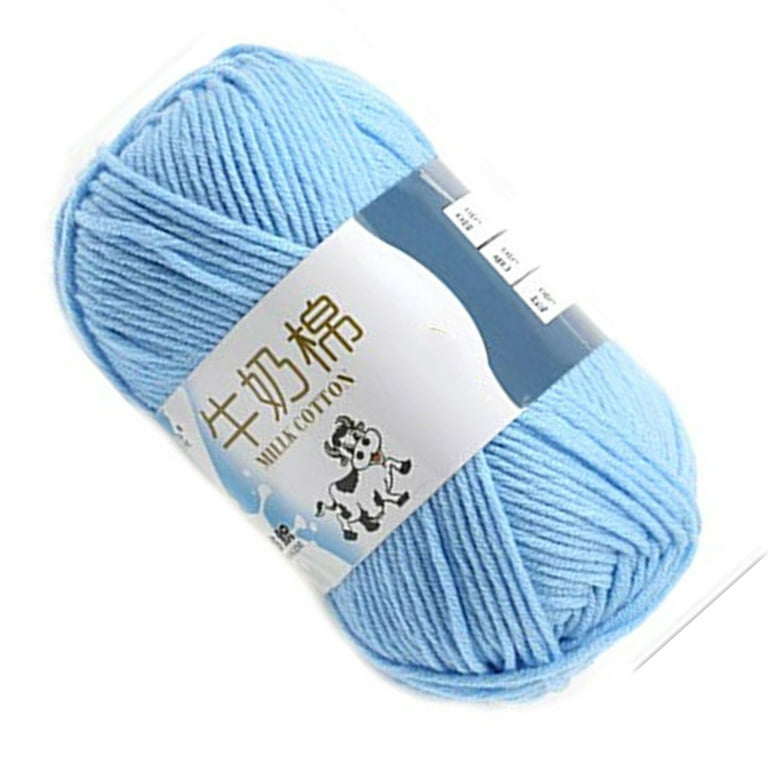 Pllieay Baby Blue Yarn for Crocheting and Knitting (4x50g) Cotton Yarn for  Crocheting Crochet Knitting Yarn with Easy-to-See Stitches Yarn for