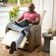 thumbnail image 3 of BizChair Indoor/Outdoor Patio Wicker Rattan Recliner Lounge Chair with Flip up Side Table, Beige and Brown, 3 of 15