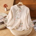 thumbnail image 2 of CONZONE Womens Summer Cotton Linen T-Shirts Long Sleeve T Shirts for Women Casual Crew Neck Floral Graphic Lightweight Tees Soft Cozy Dailywear, 2 of 3