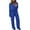 Blue, variant on Women's 2 Piece Textured Sets Casual Button Down Shirt Wide Leg Pants Outfit Loungewear Tracksuit