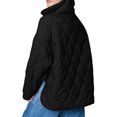 thumbnail image 4 of Fall Winter Women Long Sleeve Stand Collar Quilted Hoodies Puffer Jacket, 4 of 5