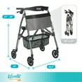 thumbnail image 7 of Stander Wonder Rollator Plus, Lightweight Folding Walker for Seniors with EZ Fold-N-Go Technology, Four Wheel Rolling Walker with Seat, Locking Brakes, Black, 7 of 7