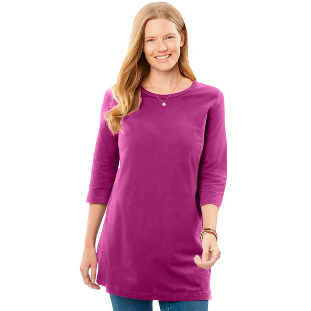 Woman Within - Woman Within Women's Plus Size Perfect Three-Quarter ...