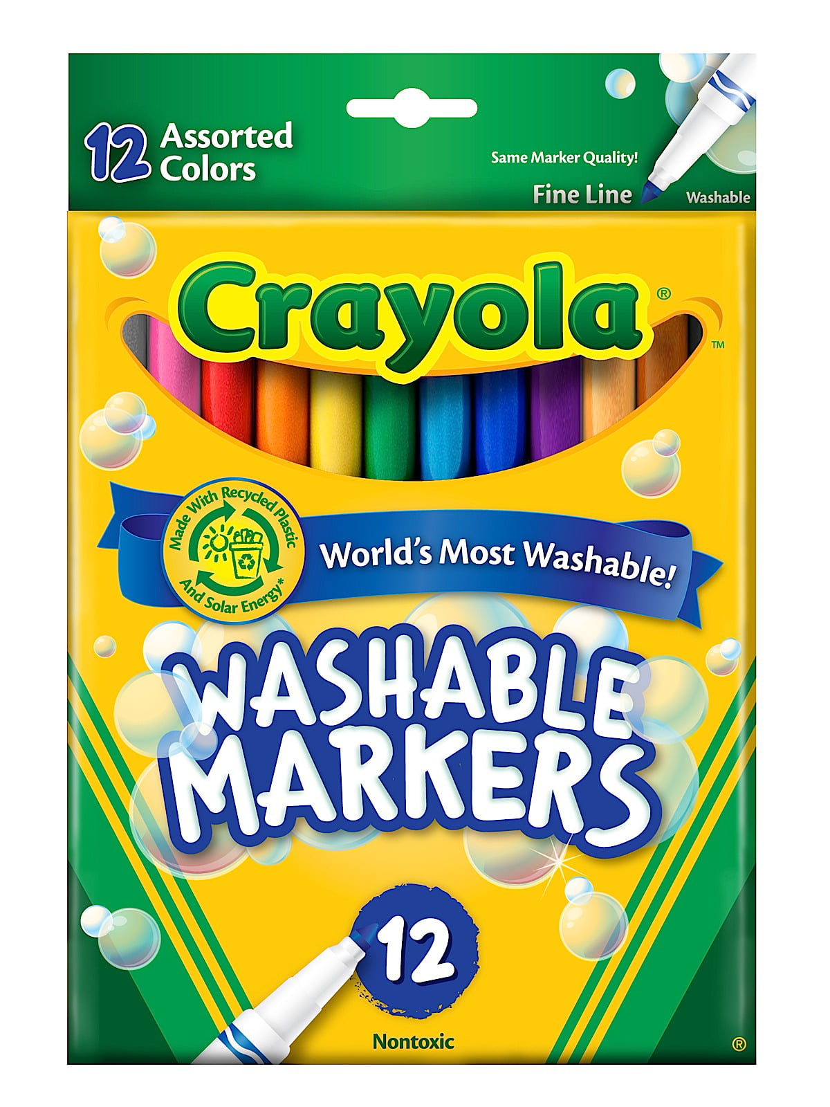 Crayola Washable Markers Assorted Colors Fine Line (Pack Of 3