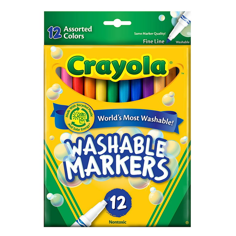 Crayola Washable Markers Assorted Colors Fine Line (Pack Of 3)