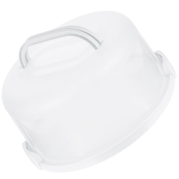 Pretyzoom Portable White Cake Storage Box with Lid Clear Round Display Dome for Fresh Keeping and Carrying