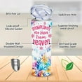 thumbnail image 3 of Snowflakes Are Kisses From Heaven Skinny Tumbler, Stainless Steel Insulated Floral Winter Drink Cup with Lid & Straw, 3 of 8