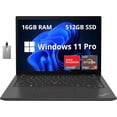thumbnail image 1 of Lenovo Thinkpad T14 Gen 3 Laptop, 14.0" WUXGA 300 nits Business Laptop, AMD Ryzen 7 PRO 6850U, 16GB RAM, 512GB PCIe SSD, Fingerprint Reader, AMD Radeon 680M, Win11 Pro, with Hotface 32GB USB Card, 1 of 9