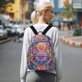 thumbnail image 7 of FORMRS Mini Backpack Purse for Women Travel Daypack Casual Shoulder Bag, Light Purple Flowers, 7 of 7