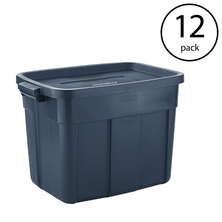 Rubbermaid Roughneck Large 18 Gallon Totes with Lids, Stackable