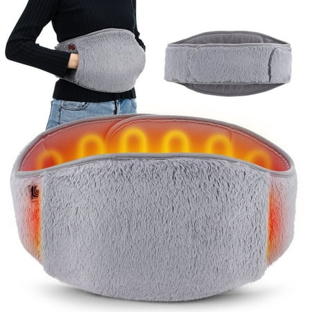 Heating Waist Belt, Electric Heating Pad with 3 Heat Settings, Heated Waist Belt with Hand Pockets, USB Powered Heated Back Wrap for Back, Abdomen, Women Men